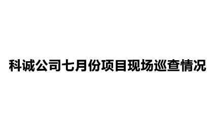 科誠公司七月份項(xiàng)目現(xiàn)場巡查情況
